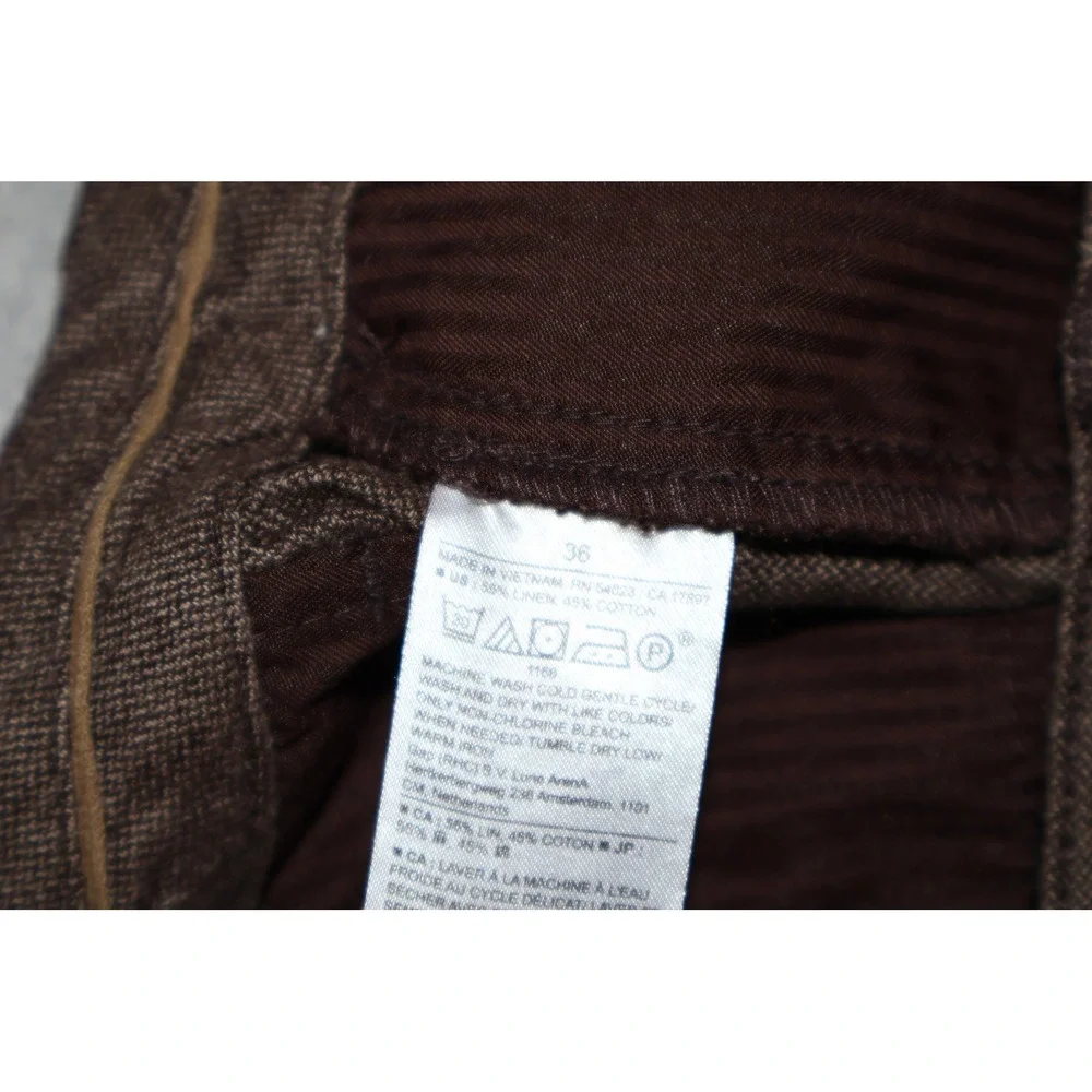 Banana Republic Linen Blend Shorts Hawaiian Mens 36 Brown Flat Casual Summer